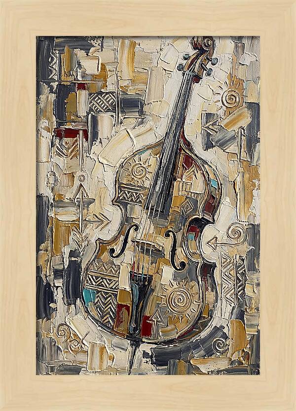 Bass Guitar In Abstract Style