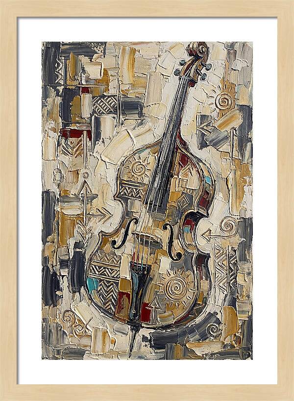 Bass Guitar In Abstract Style