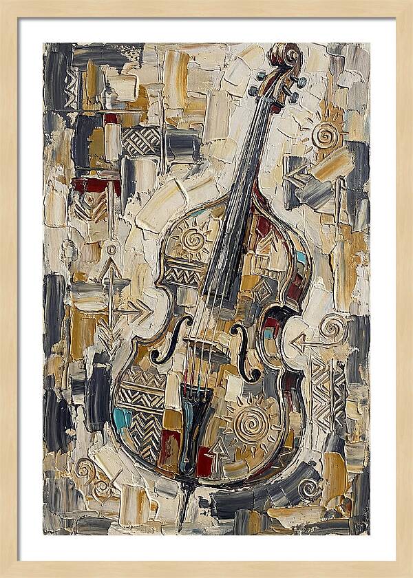 Bass Guitar In Abstract Style