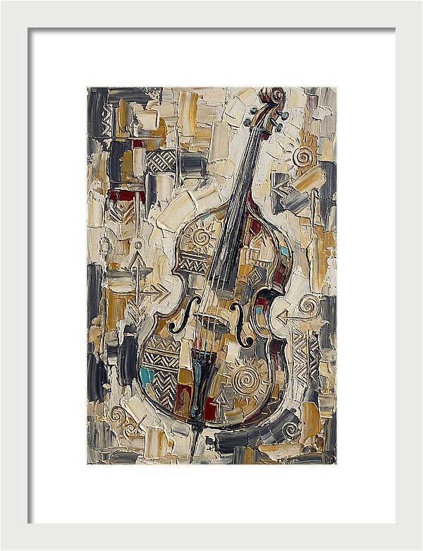 Bass Guitar In Abstract Style