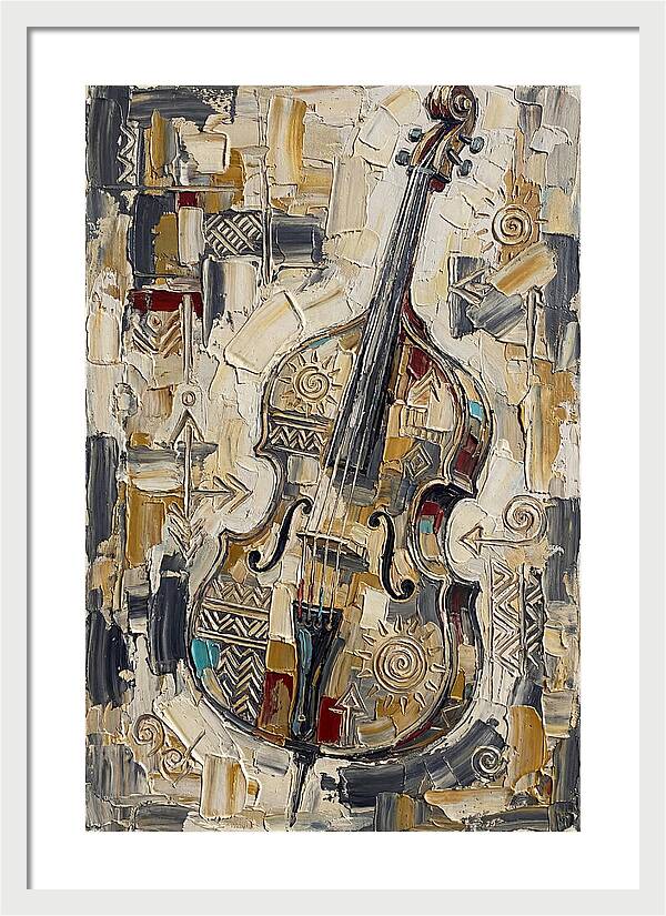 Bass Guitar In Abstract Style