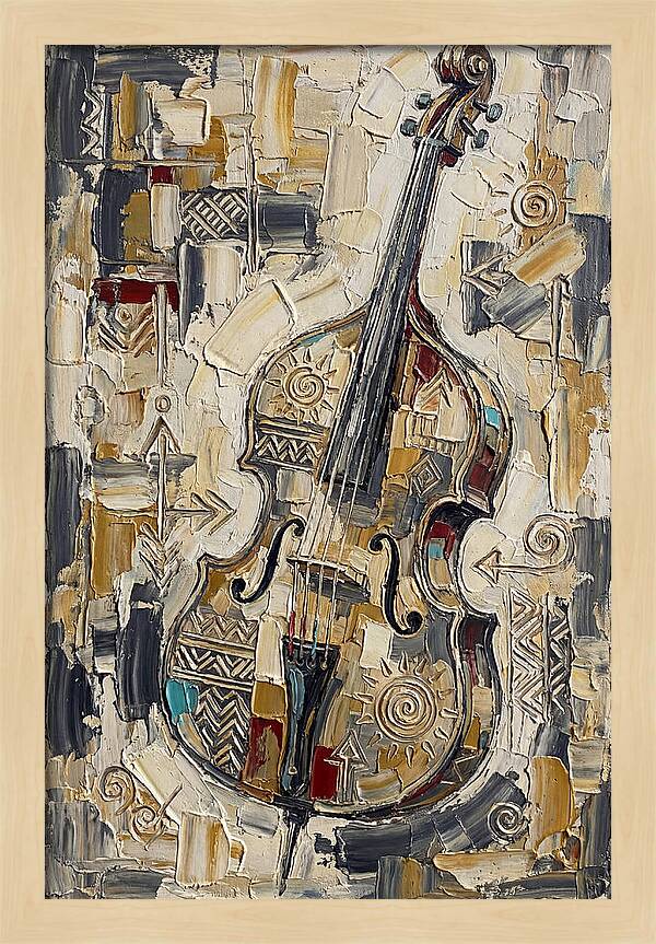 Bass Guitar In Abstract Style