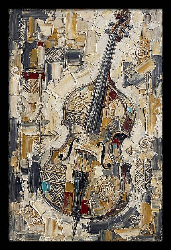 Bass Guitar In Abstract Style