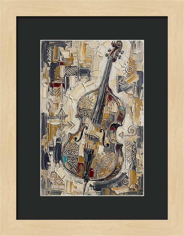 Bass Guitar In Abstract Style