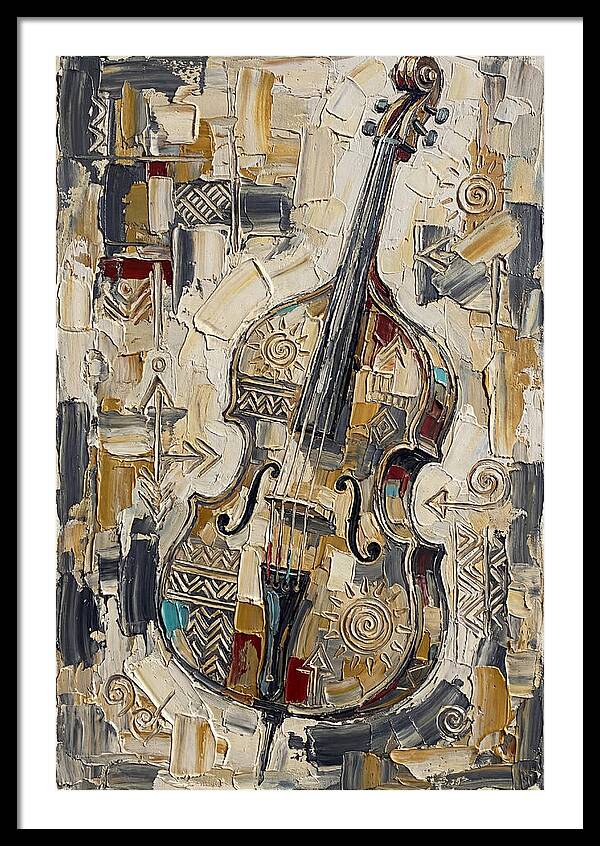 Bass Guitar In Abstract Style