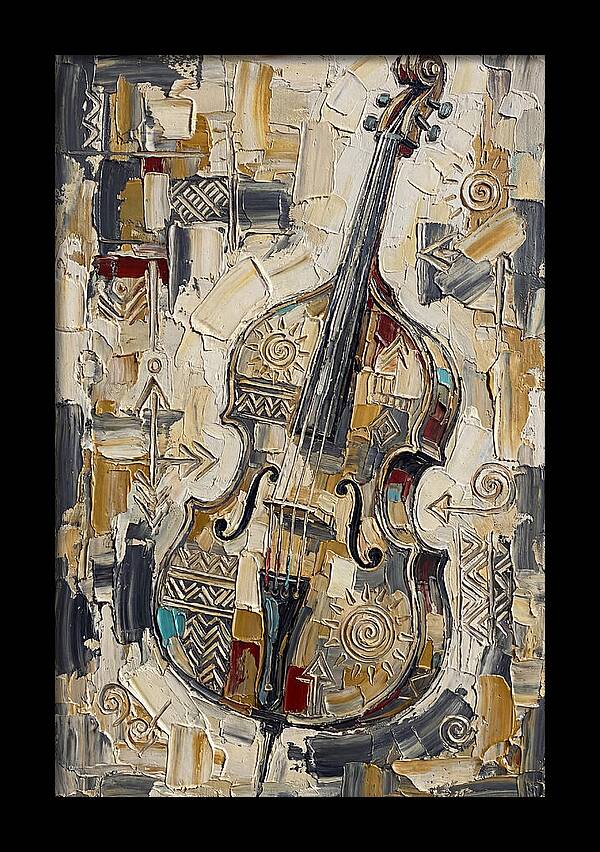 Bass Guitar In Abstract Style