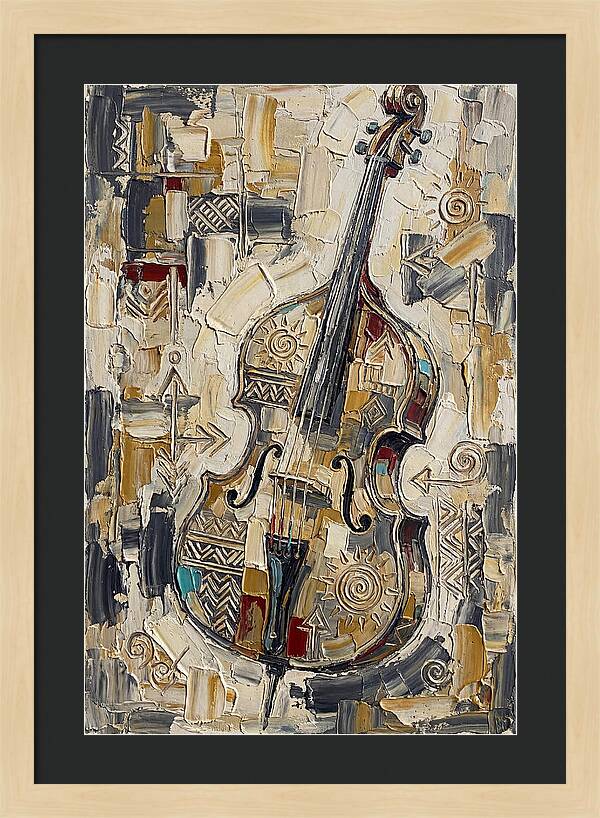 Bass Guitar In Abstract Style