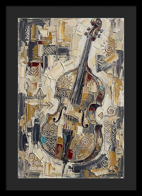 Bass Guitar In Abstract Style
