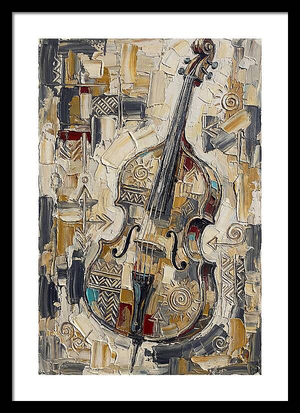 Bass Guitar In Abstract Style