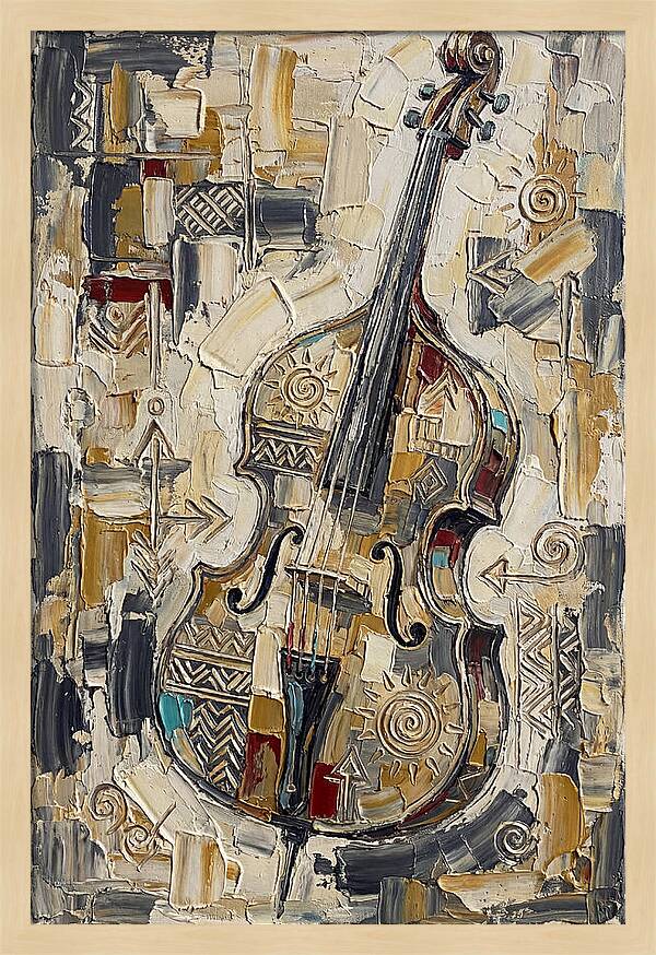 Bass Guitar In Abstract Style