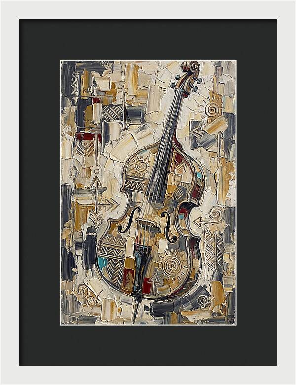 Bass Guitar In Abstract Style