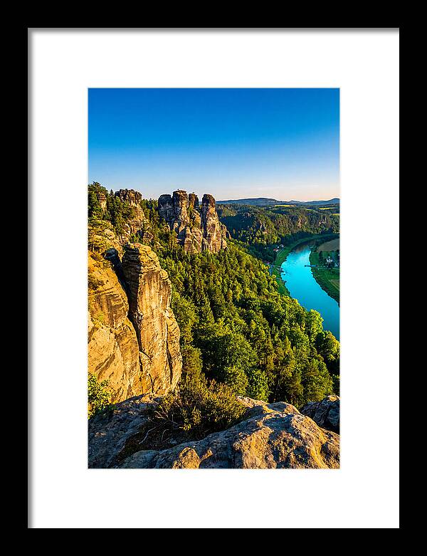Bastei Rock Formation At Sunset