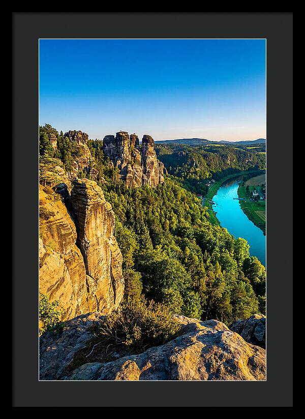 Bastei Rock Formation At Sunset