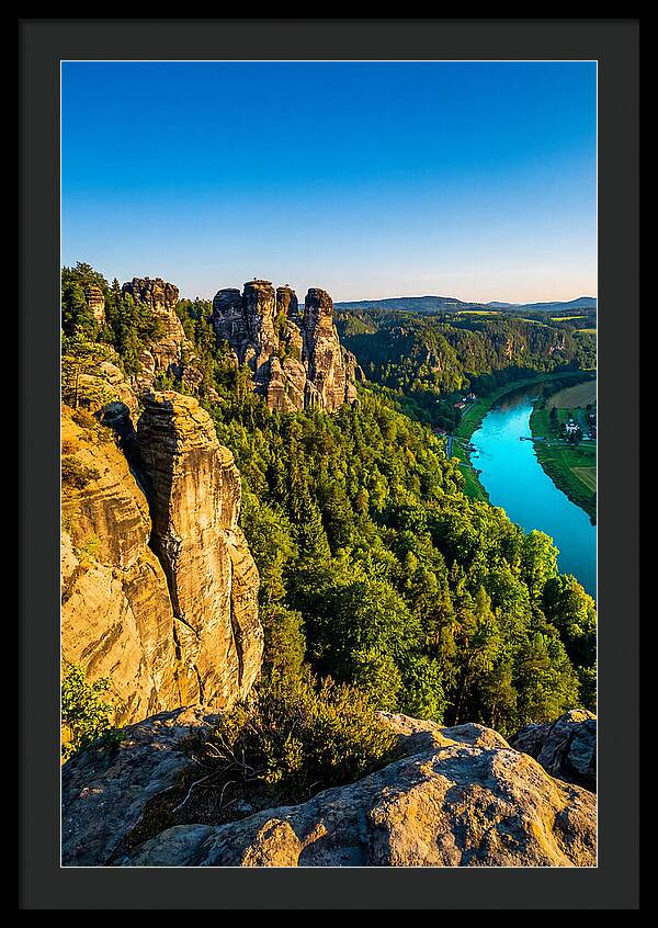 Bastei Rock Formation At Sunset