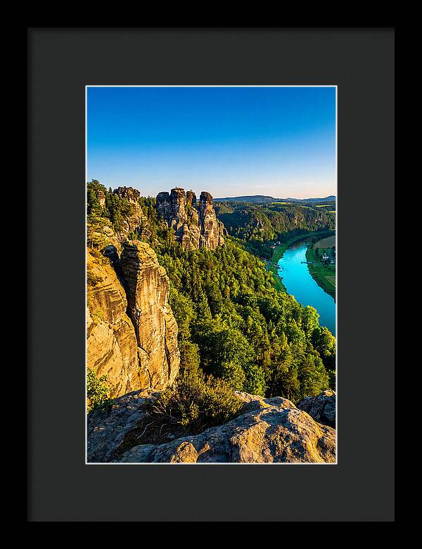 Bastei Rock Formation At Sunset