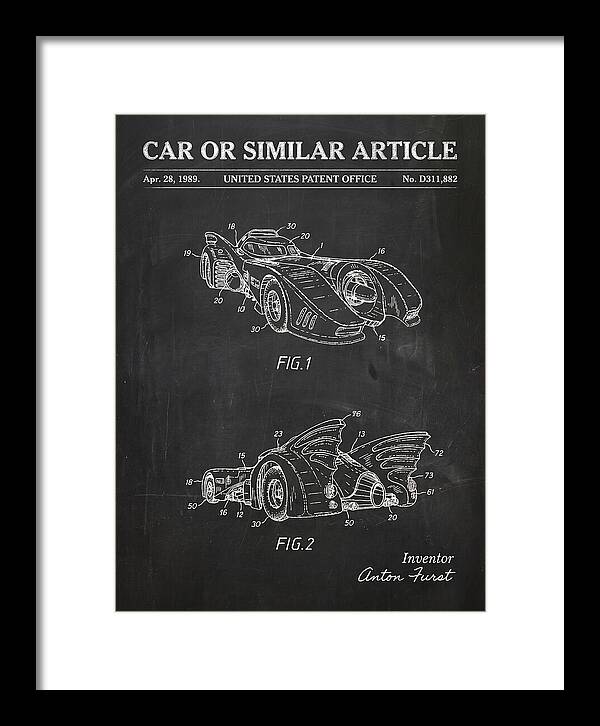 Batmobile 1989 Chalkboard Patent Usd311882s