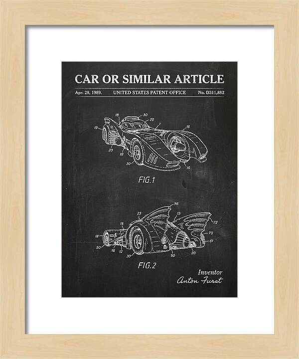 Batmobile 1989 Chalkboard Patent Usd311882s