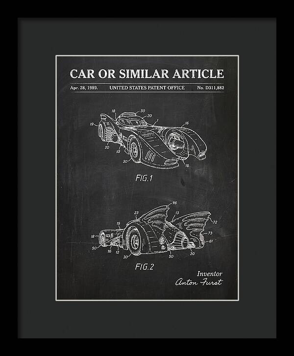 Batmobile 1989 Chalkboard Patent Usd311882s