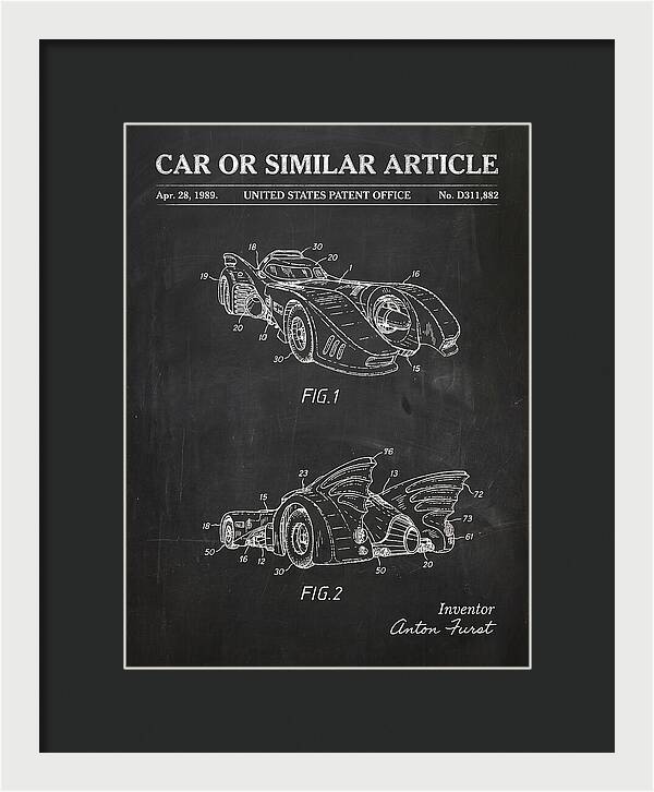 Batmobile 1989 Chalkboard Patent Usd311882s