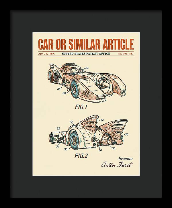 Batmobile 1989 Retro Patent Usd311882s