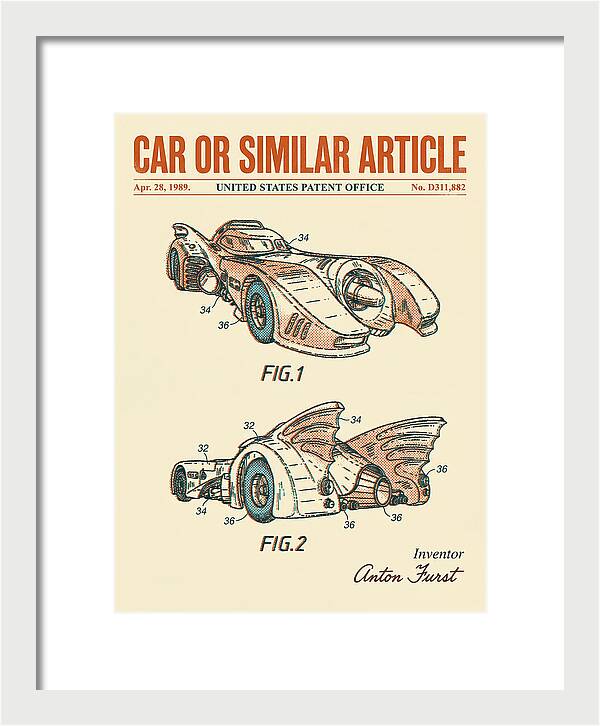 Batmobile 1989 Retro Patent Usd311882s