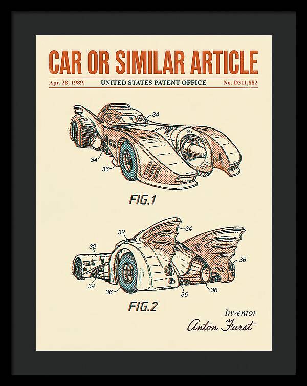 Batmobile 1989 Retro Patent Usd311882s