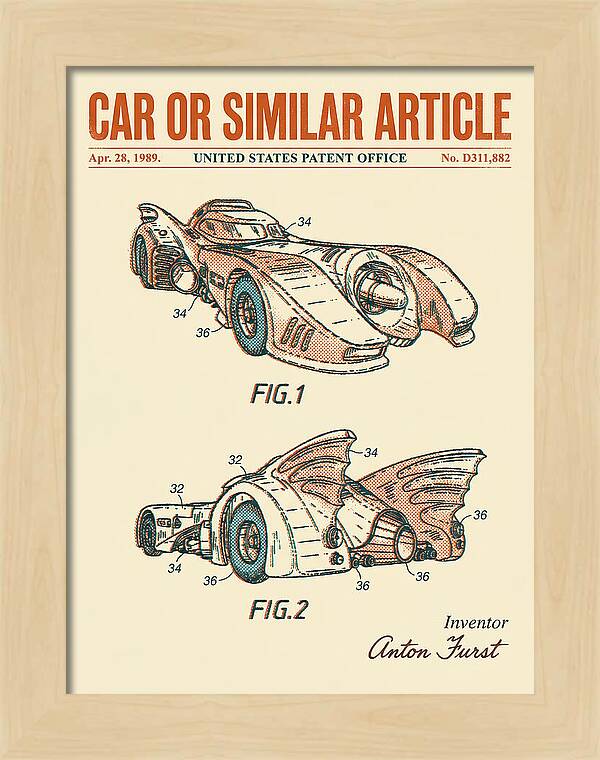 Batmobile 1989 Retro Patent Usd311882s