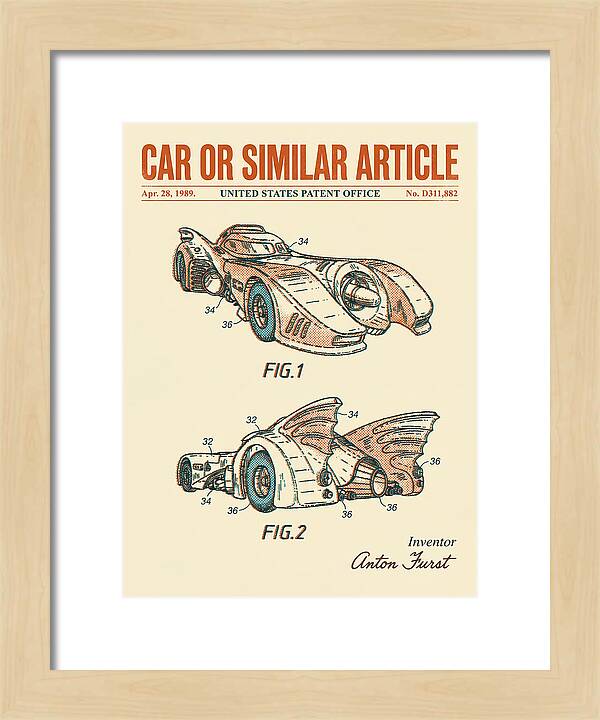 Batmobile 1989 Retro Patent Usd311882s