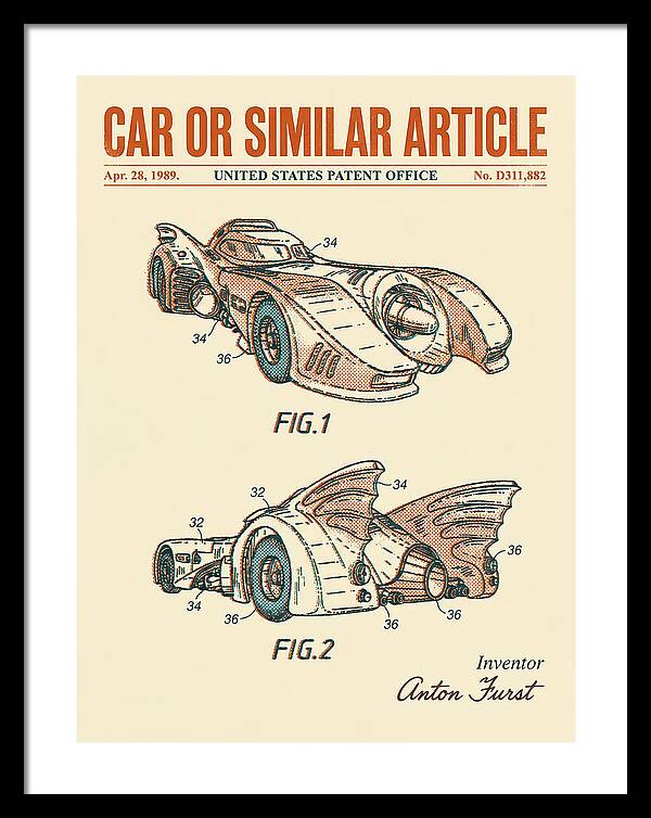 Batmobile 1989 Retro Patent Usd311882s