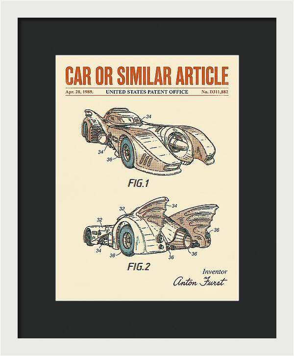 Batmobile 1989 Retro Patent Usd311882s