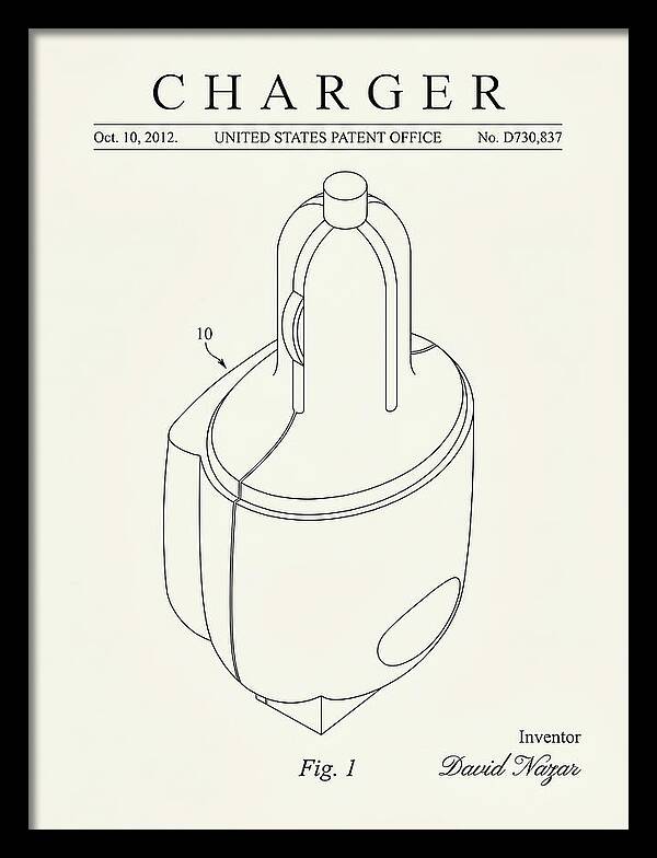 Battery Charger Minimalist Patent Usd730837s1