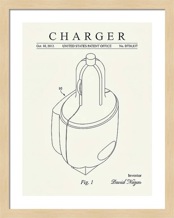 Battery Charger Minimalist Patent Usd730837s1