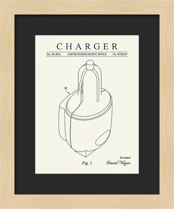 Battery Charger Minimalist Patent Usd730837s1