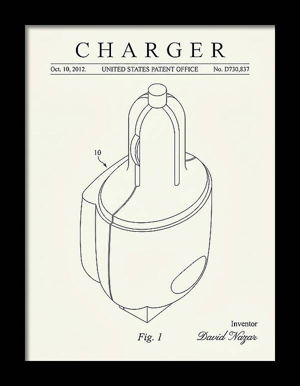 Battery Charger Minimalist Patent Usd730837s1