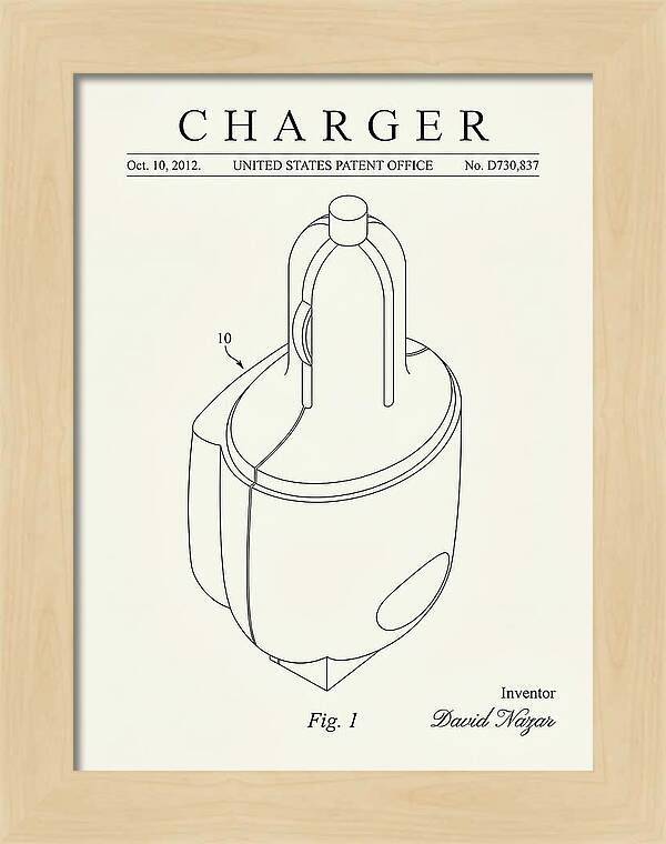 Battery Charger Minimalist Patent Usd730837s1