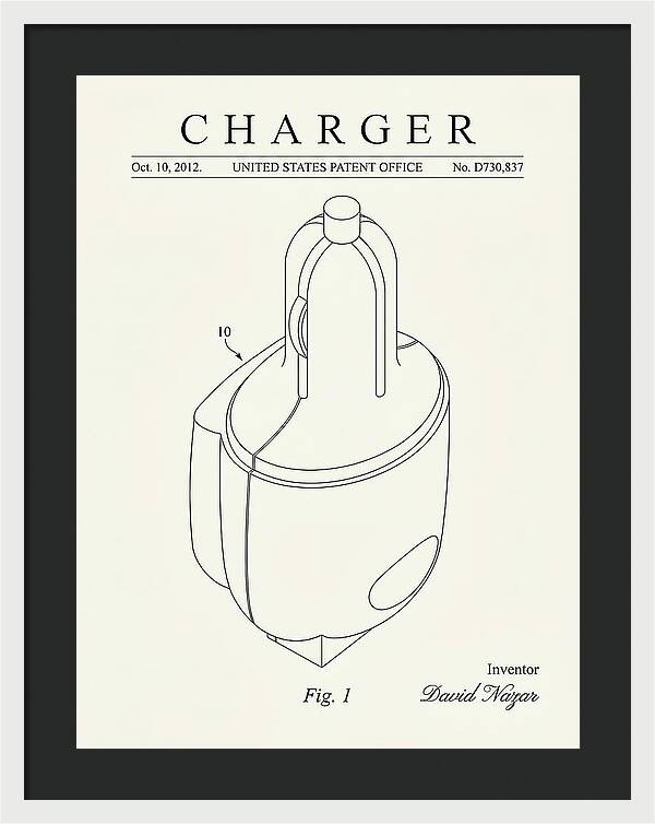 Battery Charger Minimalist Patent Usd730837s1