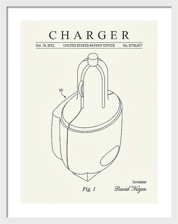 Battery Charger Minimalist Patent Usd730837s1
