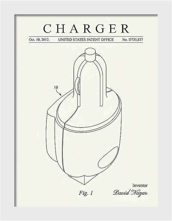 Battery Charger Minimalist Patent Usd730837s1