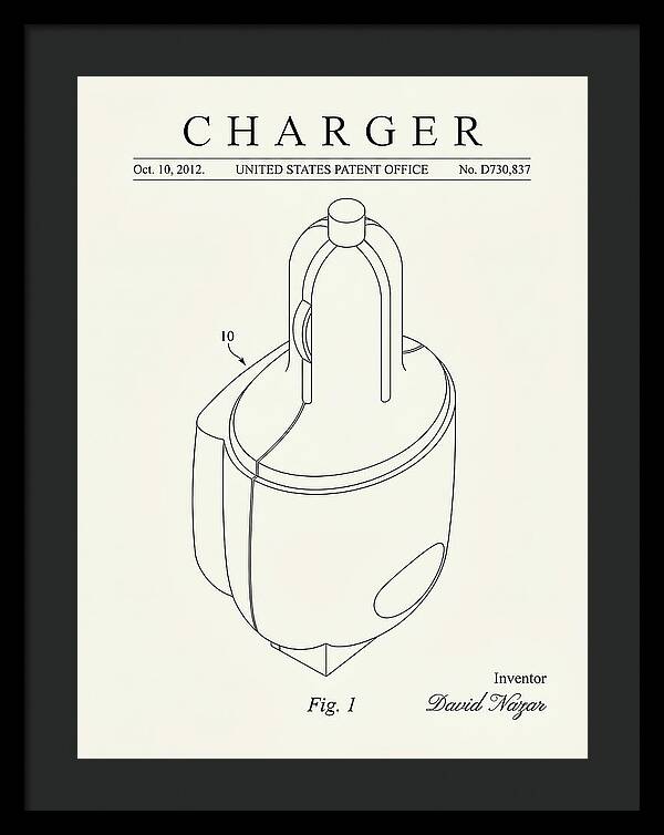 Battery Charger Minimalist Patent Usd730837s1