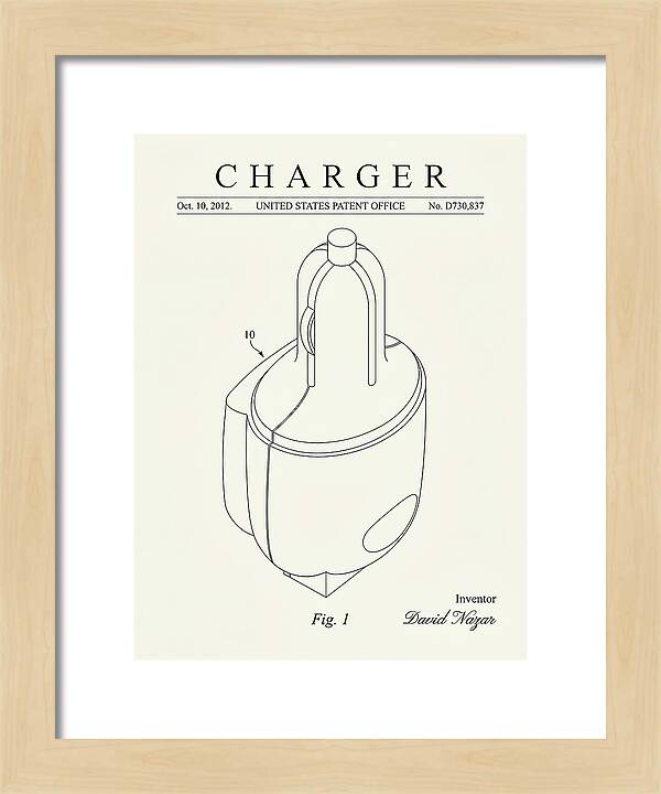 Battery Charger Minimalist Patent Usd730837s1
