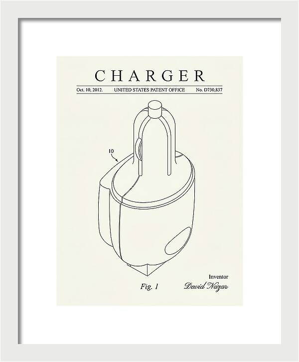 Battery Charger Minimalist Patent Usd730837s1