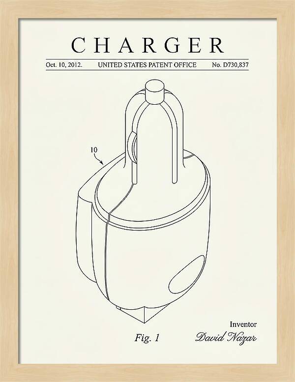 Battery Charger Minimalist Patent Usd730837s1