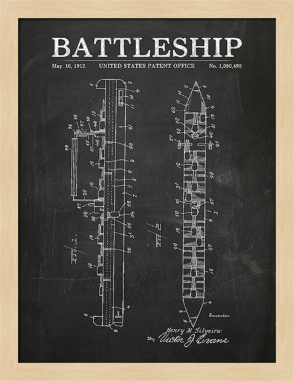 Battleship Chalkboard Patent Us1080490