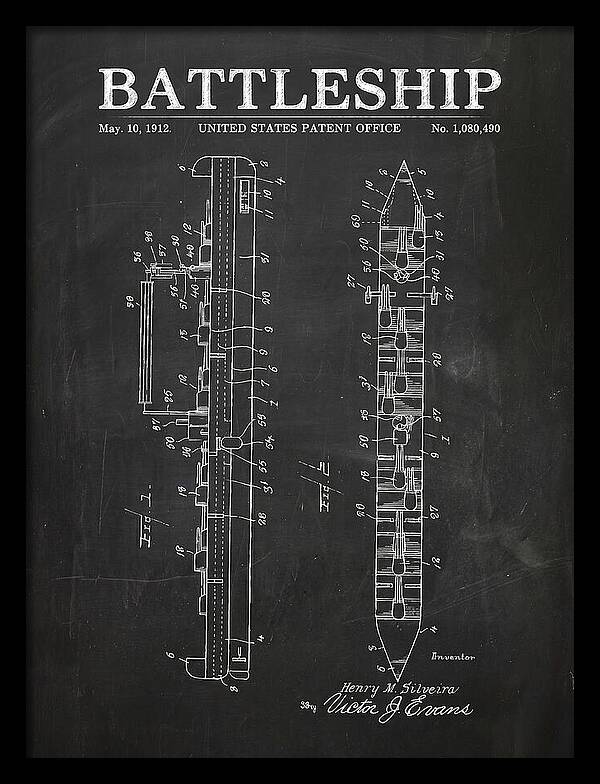 Battleship Chalkboard Patent Us1080490