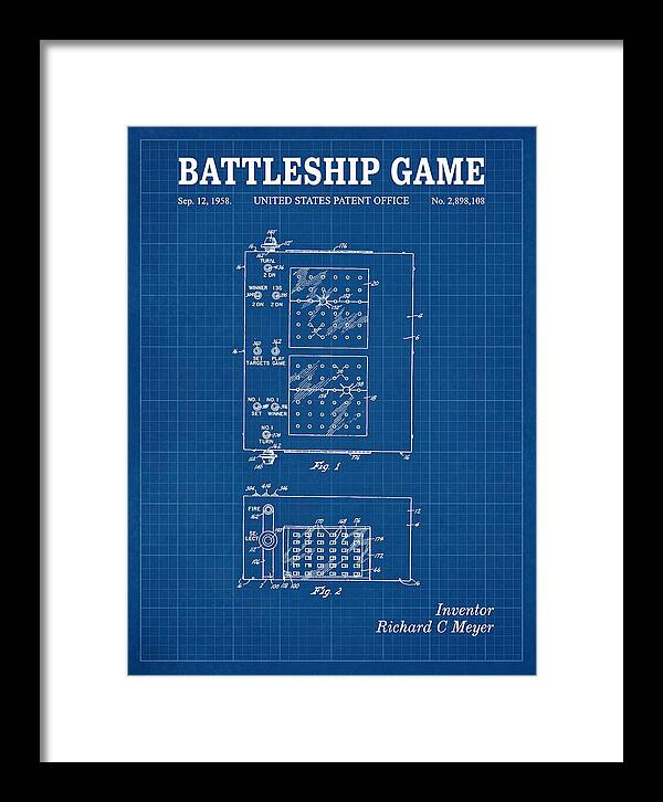 Battleship Game Blueprint Patent Us2898108a