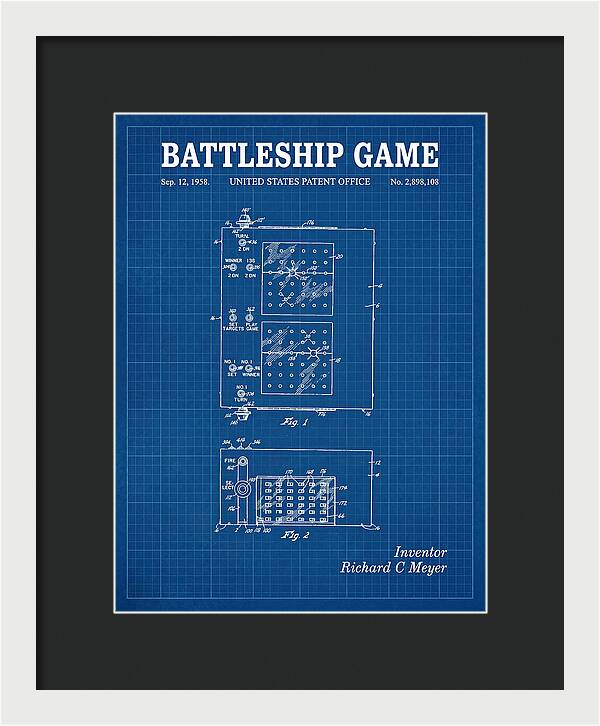Battleship Game Blueprint Patent Us2898108a