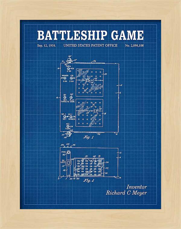 Battleship Game Blueprint Patent Us2898108a