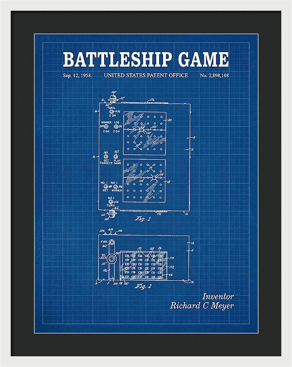 Battleship Game Blueprint Patent Us2898108a