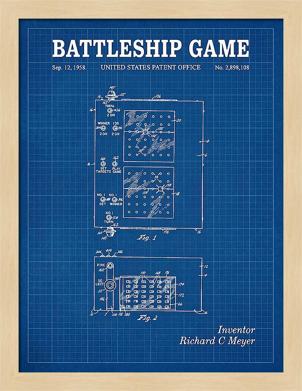 Battleship Game Blueprint Patent Us2898108a