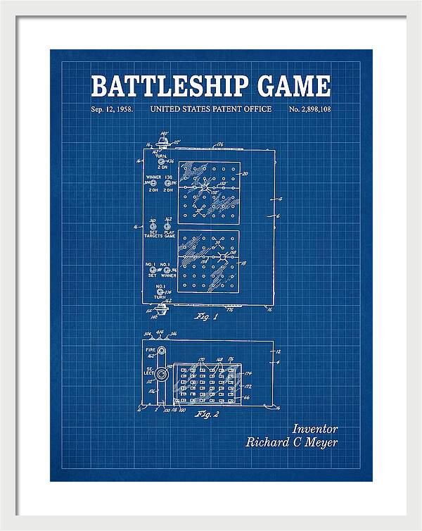 Battleship Game Blueprint Patent Us2898108a